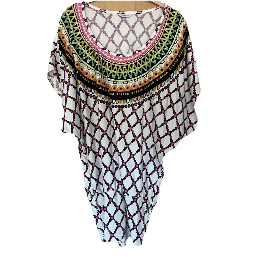 Trina Turk Swim Coverup Sz S Multicolored Geometric fitted At Hem Resort Beach